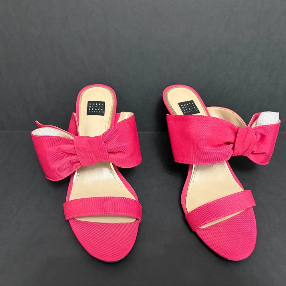 NEW!! WHBM Open Toe Pink Bow Women's Heels